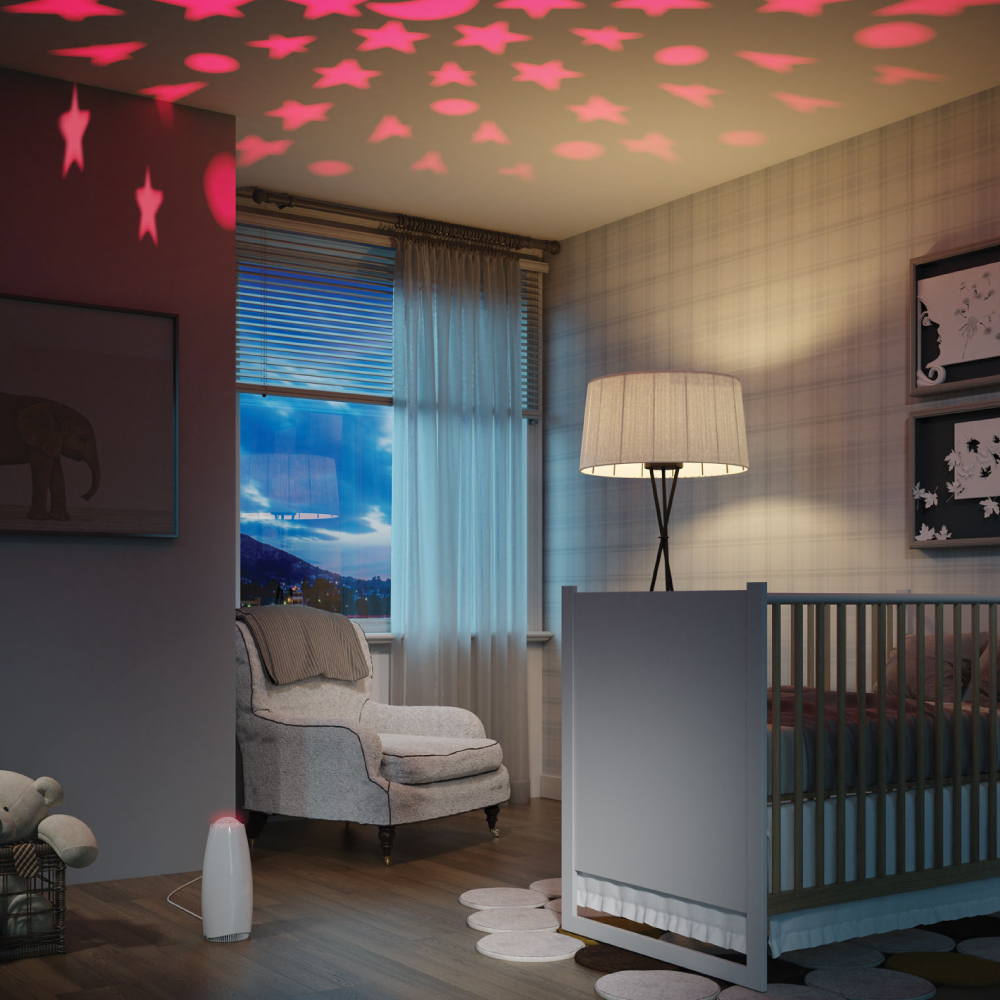 el airfree babyair cuenta con una funcion de proyeccion nocturna multicolor de estrellas