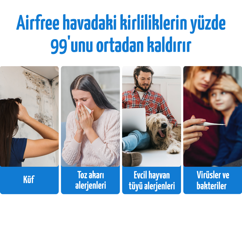 airfree hava temizleyicileri havadaki kirliliklerin yüzde 99 unu ortadan kaldırır