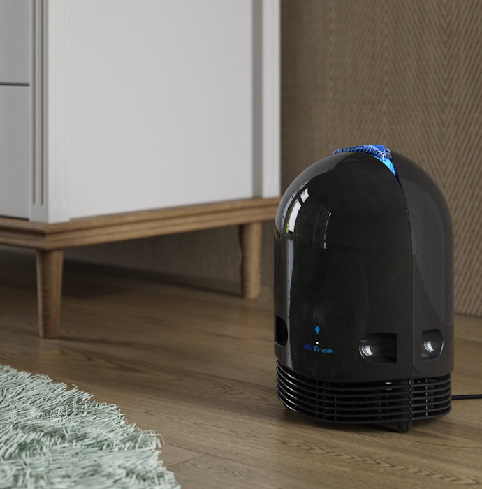 O Airfree P é completamente silencioso e conta com uma luz noturna ajustável